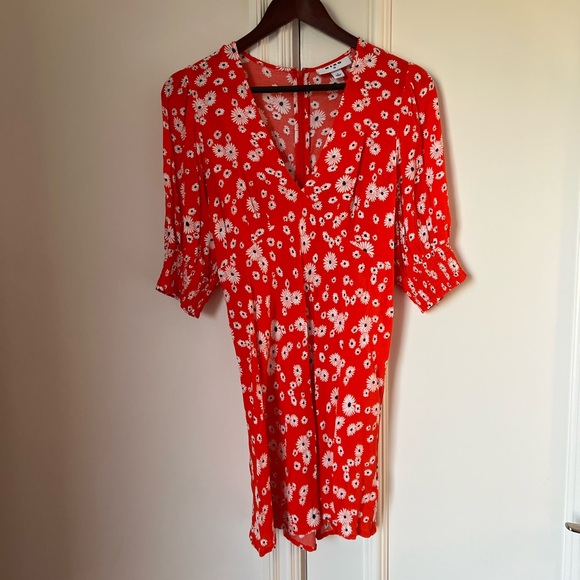 Rixo Floral Red Women's Mini Dress - Picture 1 of 3